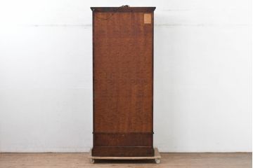 中古　美品!!　国産民芸家具の逸品　神居民芸(Kamui、カムイ)　美しさが際立つ、上質な多角ショーケース(六角、戸棚、収納棚、ガラスケース、キャビネット、ディスプレイケース、飾り棚、陳列棚、店舗什器)(R-083512)