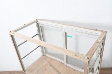 和製ヴィンテージ　ペイント仕上げ限定　レトロな雰囲気あふれるパン屋のガラスケース　(R-083513)