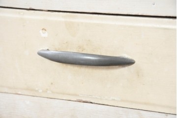 和製ヴィンテージ　カフェ風インテリアが叶う小振りな三面ガラスケビントガラスケース　(R-083514)