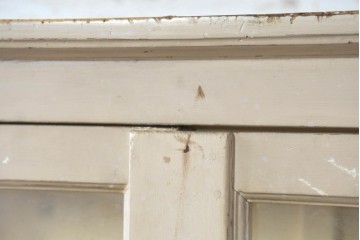 和製ヴィンテージ　カフェ風インテリアが叶う小振りな三面ガラスケビントガラスケース　(R-083514)