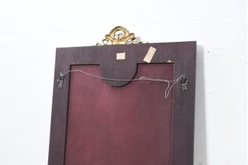中古　美品　スペイン高級家具　マリネール(MARINER)　圧倒的な存在感!!優雅な空間を演出する装飾壁掛けミラー(ウォールミラー、壁面鏡、姿見、インテリアミラー、陶板装飾、西洋)(R-083517)