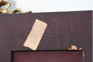 中古　美品　スペイン高級家具　マリネール(MARINER)　圧倒的な存在感!!優雅な空間を演出する装飾壁掛けミラー(ウォールミラー、壁面鏡、姿見、インテリアミラー、陶板装飾、西洋)(R-083517)
