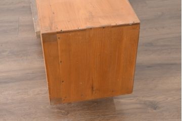 和製アンティーク　美品!!　古い木の味わいがたっぷりのシンプルなローボード(テレビボード、TVボード、テレビ台、TV台、収納棚、ガラス戸棚)(R-083520)