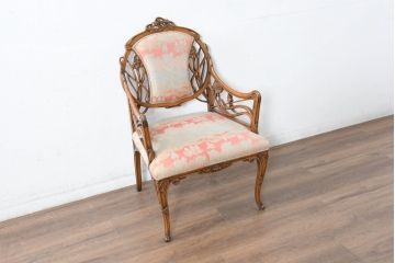 中古　美品!!　最高級モデル　メデア(Medea)　ART-919　アール・ヌーヴォー様式　クラシカルな美しさと繊細な職人技が光るアームチェア(アール・ヌーボー様式、ダイニングチェア、椅子、イス)(定価約65万円)(R-083521)