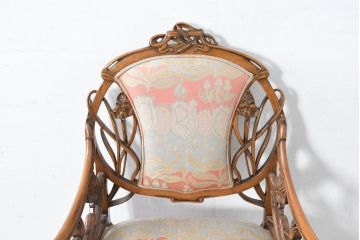 中古　美品!!　最高級モデル　メデア(Medea)　ART-919　アール・ヌーヴォー様式　クラシカルな美しさと繊細な職人技が光るアームチェア(アール・ヌーボー様式、ダイニングチェア、椅子、イス)(定価約65万円)(R-083521)