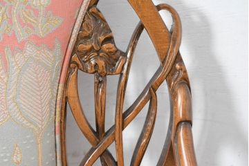 中古　美品!!　最高級モデル　メデア(Medea)　ART-919　アール・ヌーヴォー様式　クラシカルな美しさと繊細な職人技が光るアームチェア(アール・ヌーボー様式、ダイニングチェア、椅子、イス)(定価約65万円)(R-083521)