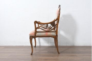 中古　美品!!　最高級モデル　メデア(Medea)　ART-919　アール・ヌーヴォー様式　クラシカルな美しさと繊細な職人技が光るアームチェア(アール・ヌーボー様式、ダイニングチェア、椅子、イス)(定価約65万円)(R-083521)