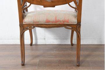 中古　美品!!　最高級モデル　メデア(Medea)　ART-919　アール・ヌーヴォー様式　クラシカルな美しさと繊細な職人技が光るアームチェア(アール・ヌーボー様式、ダイニングチェア、椅子、イス)(定価約65万円)(R-083521)