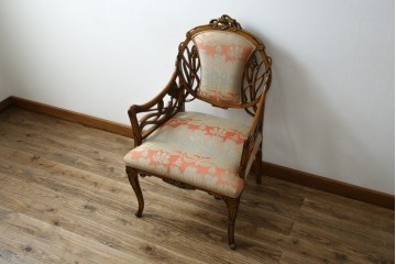 中古　美品!!　最高級モデル　メデア(Medea)　ART-919　アール・ヌーヴォー様式　クラシカルな美しさと繊細な職人技が光るアームチェア　定価約65万円相当　(R-083521)