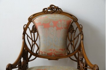 中古　美品!!　最高級モデル　メデア(Medea)　ART-919　アール・ヌーヴォー様式　クラシカルな美しさと繊細な職人技が光るアームチェア　定価約65万円相当　(R-083521)