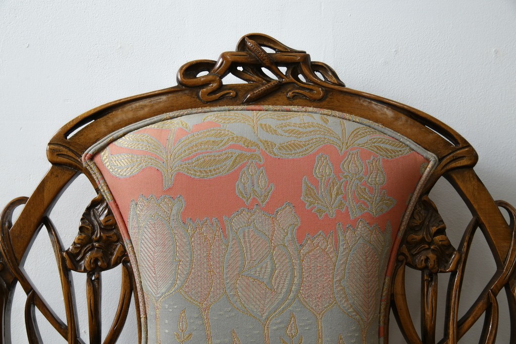 中古　美品!!　最高級モデル　メデア(Medea)　ART-919　アール・ヌーヴォー様式　クラシカルな美しさと繊細な職人技が光るアームチェア　定価約65万円相当　(R-083521)