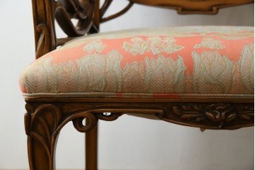 中古　美品!!　最高級モデル　メデア(Medea)　ART-919　アール・ヌーヴォー様式　クラシカルな美しさと繊細な職人技が光るアームチェア　定価約65万円相当　(R-083521)