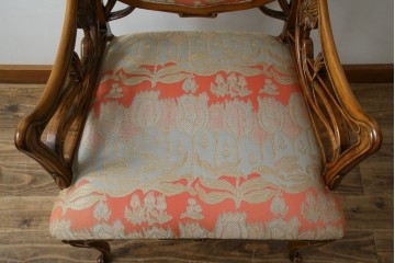 中古　美品!!　最高級モデル　メデア(Medea)　ART-919　アール・ヌーヴォー様式　クラシカルな美しさと繊細な職人技が光るアームチェア　定価約65万円相当　(R-083521)