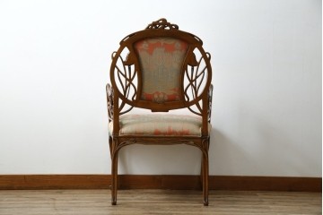 中古　美品!!　最高級モデル　メデア(Medea)　ART-919　アール・ヌーヴォー様式　クラシカルな美しさと繊細な職人技が光るアームチェア　定価約65万円相当　(R-083521)