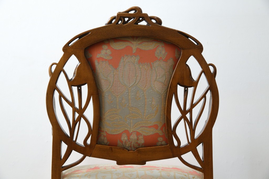 中古　美品!!　最高級モデル　メデア(Medea)　ART-919　アール・ヌーヴォー様式　クラシカルな美しさと繊細な職人技が光るアームチェア　定価約65万円相当　(R-083521)