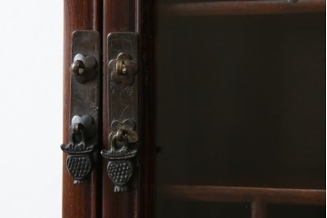 アジア民芸家具　中古　美品　唐木製　李朝デザインの壁掛けガラスケース　(R-083522)