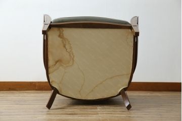 中古　maruni(マルニ木工)　地中海ロイヤルシリーズ(ROYAL)　高級感の漂う本革(レザー)1Pソファ(一人掛け、アームソファ、ラウンジソファ、サロンチェア)(定価約48万円)(R-083523)