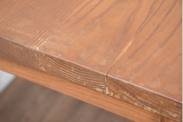 中古　味わい深いアメリカダッチカントリースタイルのオーク無垢ベンチ(木製ベンチ、ダイニングチェア、長椅子、板座チェア、椅子、イス)(R-083527)