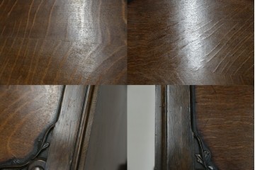 イギリスアンティーク　上手物!!　オーク材　曲線美と風格を兼ね備えたバルボス脚のライティングビューロー　(R-083529)