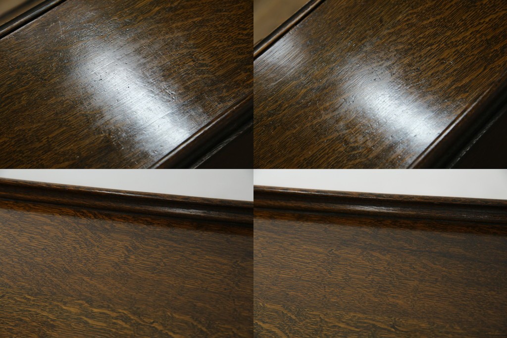 イギリスアンティーク　上手物!!　オーク材　曲線美と風格を兼ね備えたバルボス脚のライティングビューロー　(R-083529)