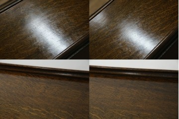 イギリスアンティーク　上手物!!　オーク材　曲線美と風格を兼ね備えたバルボス脚のライティングビューロー　(R-083529)