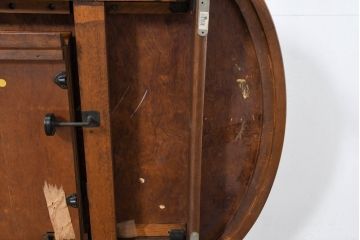 和製ビンテージ　マルニの技が光るベルサイユシリーズ　上品な杢目が魅力的なエクステンションテーブル(伸長式ダイニングテーブル、拡張テーブル、食卓、4人掛け、6人掛け、ヴィンテージ)(R-083532)