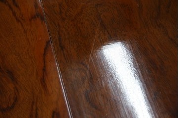 和製ヴィンテージ　マルニ木工　ベルサイユシリーズ　上品な杢目が魅力的なエクステンションテーブル　(R-083532)