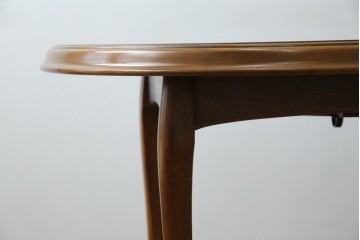 和製ヴィンテージ　マルニ木工　ベルサイユシリーズ　上品な杢目が魅力的なエクステンションテーブル　(R-083532)