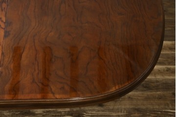 和製ヴィンテージ　マルニ木工　ベルサイユシリーズ　上品な杢目が魅力的なエクステンションテーブル　(R-083532)