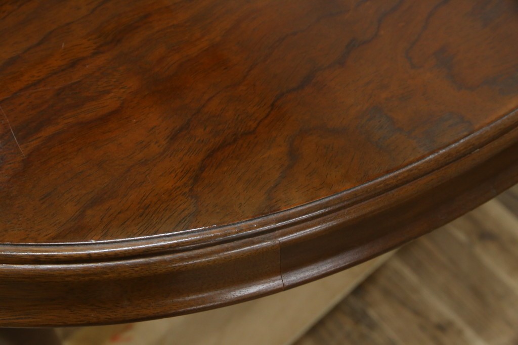 和製ヴィンテージ　マルニ木工　ベルサイユシリーズ　上品な杢目が魅力的なエクステンションテーブル　(R-083532)