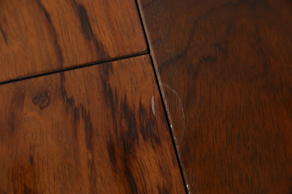 和製ヴィンテージ　マルニ木工　ベルサイユシリーズ　上品な杢目が魅力的なエクステンションテーブル　(R-083532)