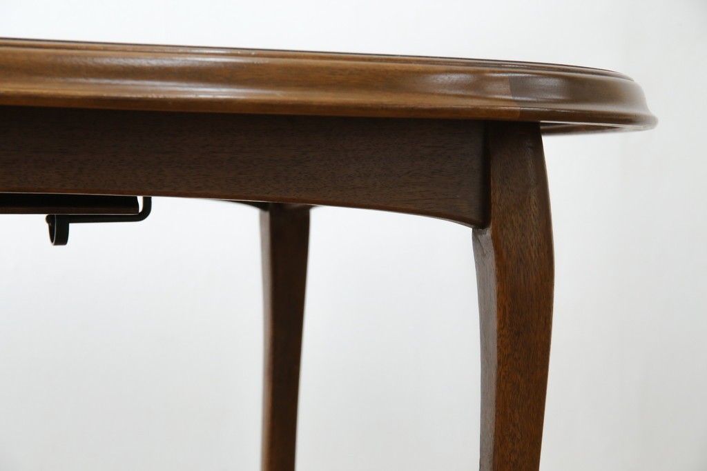 和製ヴィンテージ　マルニ木工　ベルサイユシリーズ　上品な杢目が魅力的なエクステンションテーブル　(R-083532)