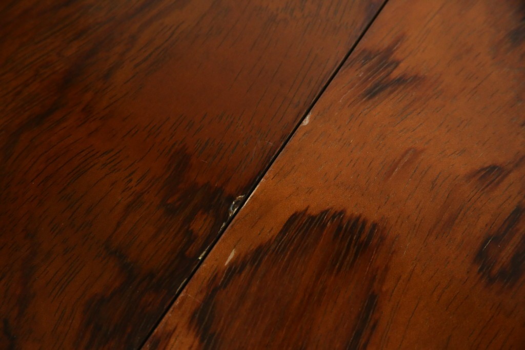 和製ヴィンテージ　マルニ木工　ベルサイユシリーズ　上品な杢目が魅力的なエクステンションテーブル　(R-083532)