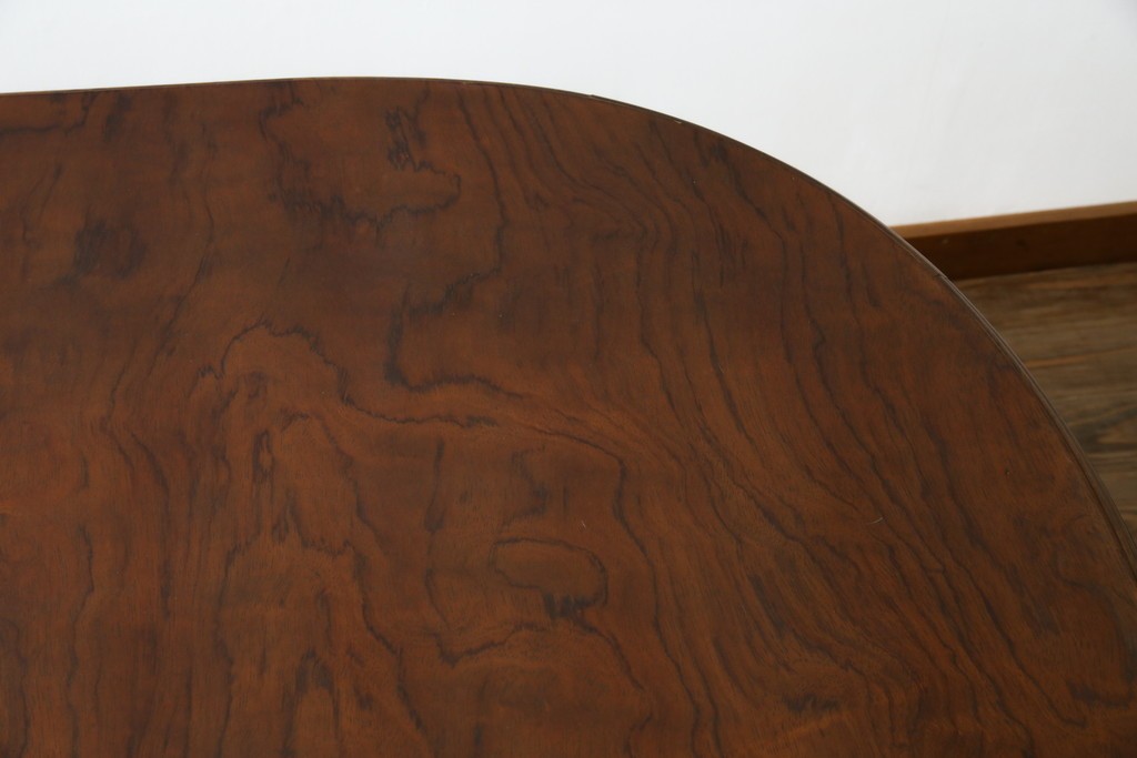 和製ヴィンテージ　マルニ木工　ベルサイユシリーズ　上品な杢目が魅力的なエクステンションテーブル　(R-083532)