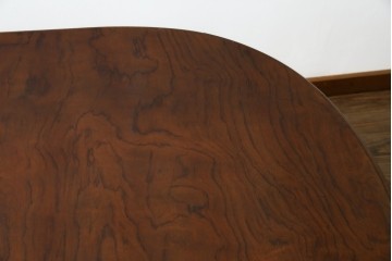 和製ヴィンテージ　マルニ木工　ベルサイユシリーズ　上品な杢目が魅力的なエクステンションテーブル　(R-083532)