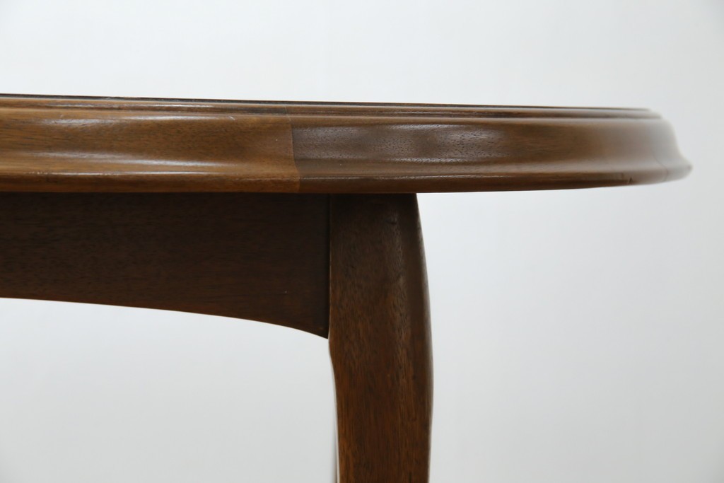 和製ヴィンテージ　マルニ木工　ベルサイユシリーズ　上品な杢目が魅力的なエクステンションテーブル　(R-083532)