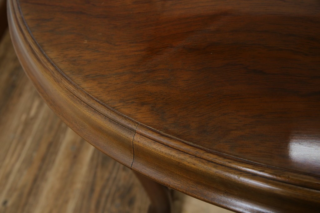 和製ヴィンテージ　マルニ木工　ベルサイユシリーズ　上品な杢目が魅力的なエクステンションテーブル　(R-083532)