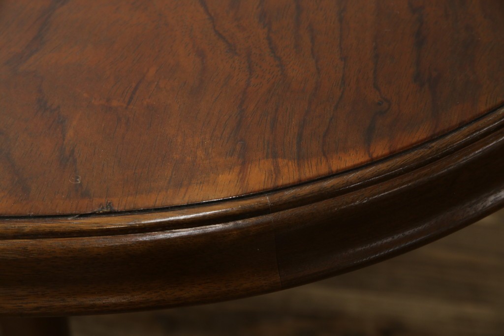 和製ヴィンテージ　マルニ木工　ベルサイユシリーズ　上品な杢目が魅力的なエクステンションテーブル　(R-083532)