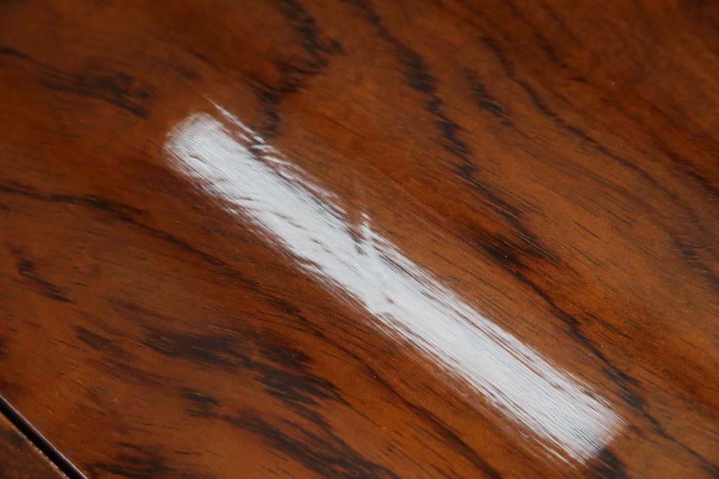 和製ヴィンテージ　マルニ木工　ベルサイユシリーズ　上品な杢目が魅力的なエクステンションテーブル　(R-083532)