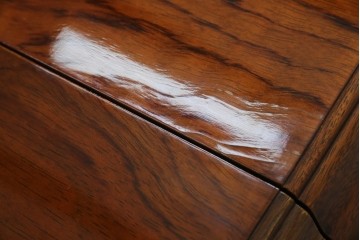 和製ヴィンテージ　マルニ木工　ベルサイユシリーズ　上品な杢目が魅力的なエクステンションテーブル　(R-083532)