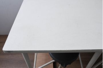 6脚格納スツール付きテーブル(6人掛け、ダイニングテーブル、作業台)(R-083533)