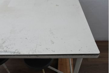 6脚格納スツール付きテーブル(6人掛け、ダイニングテーブル、作業台)(R-083533)