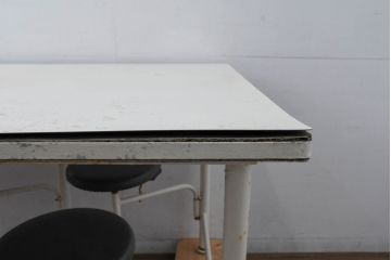 6脚格納スツール付きテーブル(6人掛け、ダイニングテーブル、作業台)(R-083533)