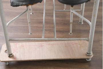 6脚格納スツール付きテーブル(6人掛け、ダイニングテーブル、作業台)(R-083533)