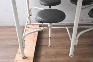 6脚格納スツール付きテーブル(6人掛け、ダイニングテーブル、作業台)(R-083533)
