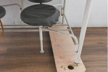 6脚格納スツール付きテーブル(6人掛け、ダイニングテーブル、作業台)(R-083533)