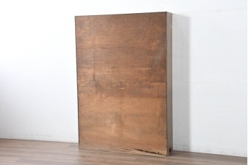 和製ヴィンテージ　古家具　使い込まれた木の味わいたっぷり!　レトロな10段シューズラック　(R-083538)