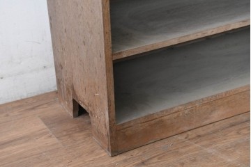 和製ヴィンテージ　古家具　使い込まれた木の味わいたっぷり!　レトロな10段シューズラック　(R-083538)