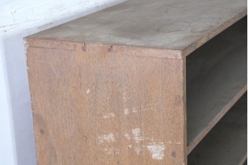 和製ヴィンテージ　古家具　使い込まれた木の味わいたっぷり!　レトロな10段シューズラック　(R-083538)