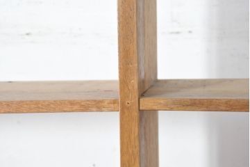 和製アンティーク　希少デザイン!!　収納棚付きのレトロな薄型本棚キャビネット(ブックシェルフ、収納棚、飾り棚、店舗什器)(R-083539)